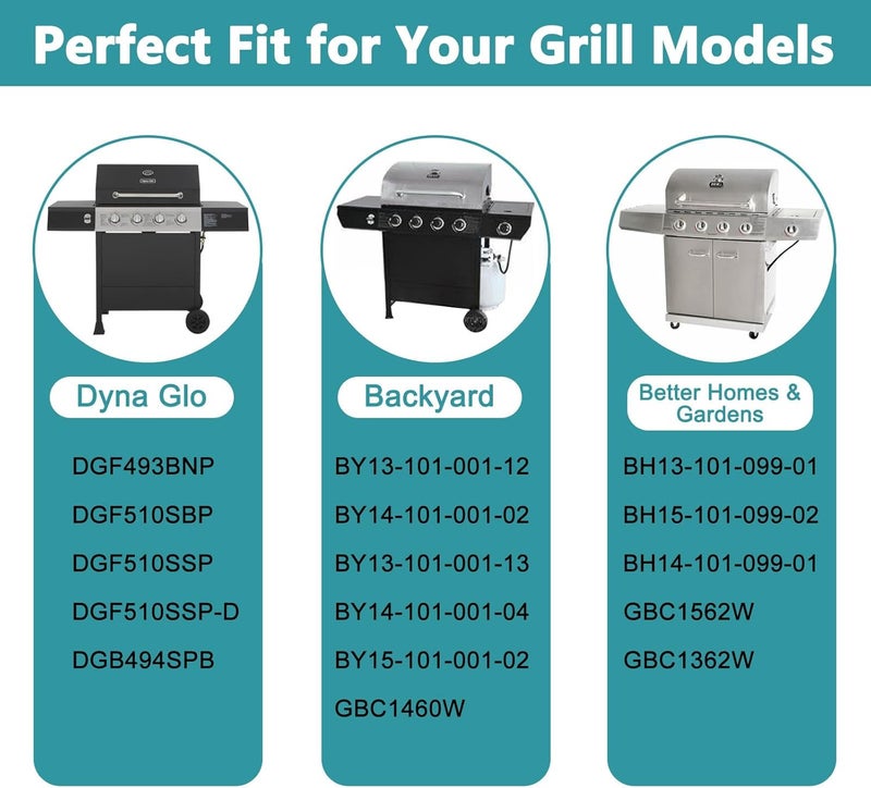 Criditpid DGF510SBP Tray Replacement Parts for Dyna-glo DGF510SSP, DGF493BNP, Backyard Grill BY13-101-001-13, GBC1460W, BHG Grill BH13-101-099-01, Adjustable 24"-30" Grease Tray Drip Pan, Heat Shield Plates - Image 2